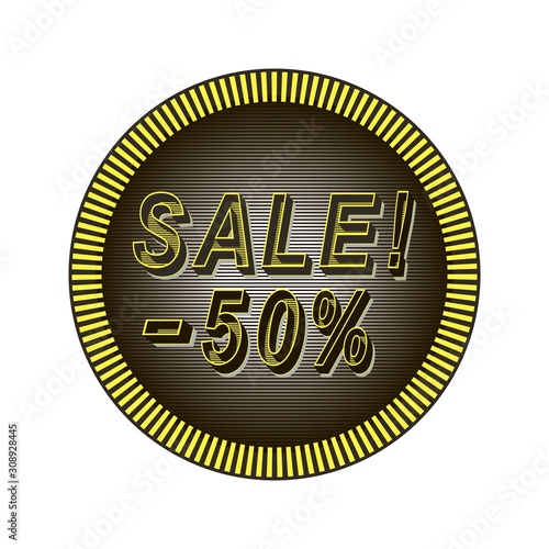 Sale banner template design. Banner with stripes and shadow. Special offer, big sale, discount up to 50% off. Vector illustration