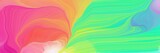 colorful horizontal banner. abstract waves design with turquoise, light coral and light green color