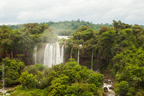 Wallpaper Mural Waterfall in a Jungle, Iguassu falls, between Brazil and Argentina Torontodigital.ca