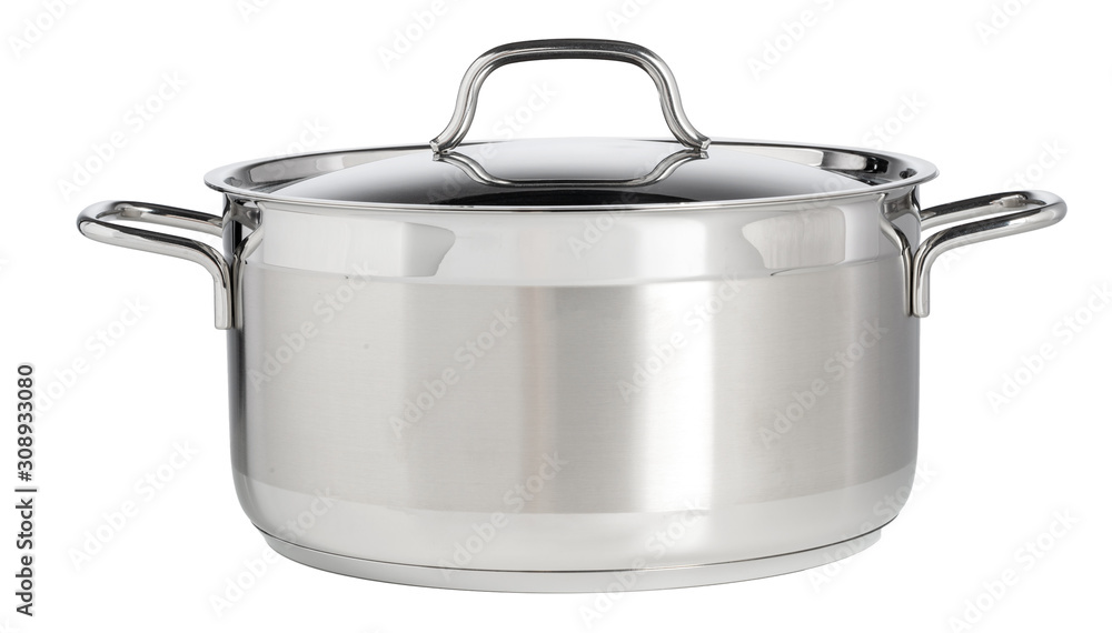 Stainless steel saucepan isolated on white background Stainless steel saucepan isolated on white background