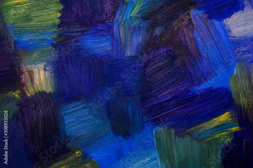 Blue oil paint mixed. Abstract texture. Place for text.