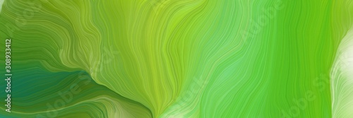 dynamic horizontal banner. modern curvy waves background illustration with moderate green, pastel green and tea green color