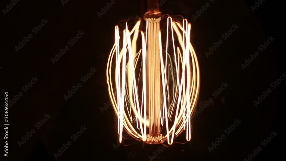 Retro Industrial Incandescent Light Lamp Tungsten Filament In The Dark. Retro Industrial Incandescent Light Lamp Tungsten Filament In The Dark.