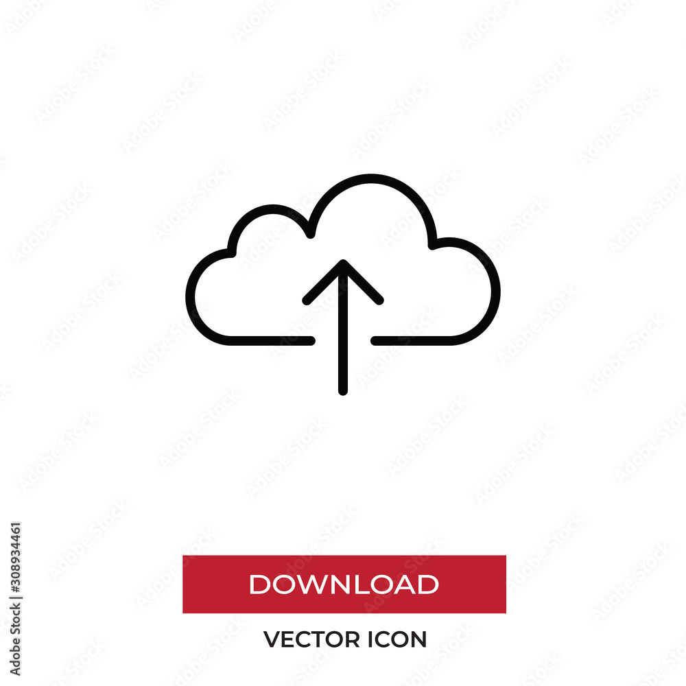 Cloud computing vector icon, simple sign for web site and mobile app. Cloud computing vector icon, simple sign for web site and mobile app.