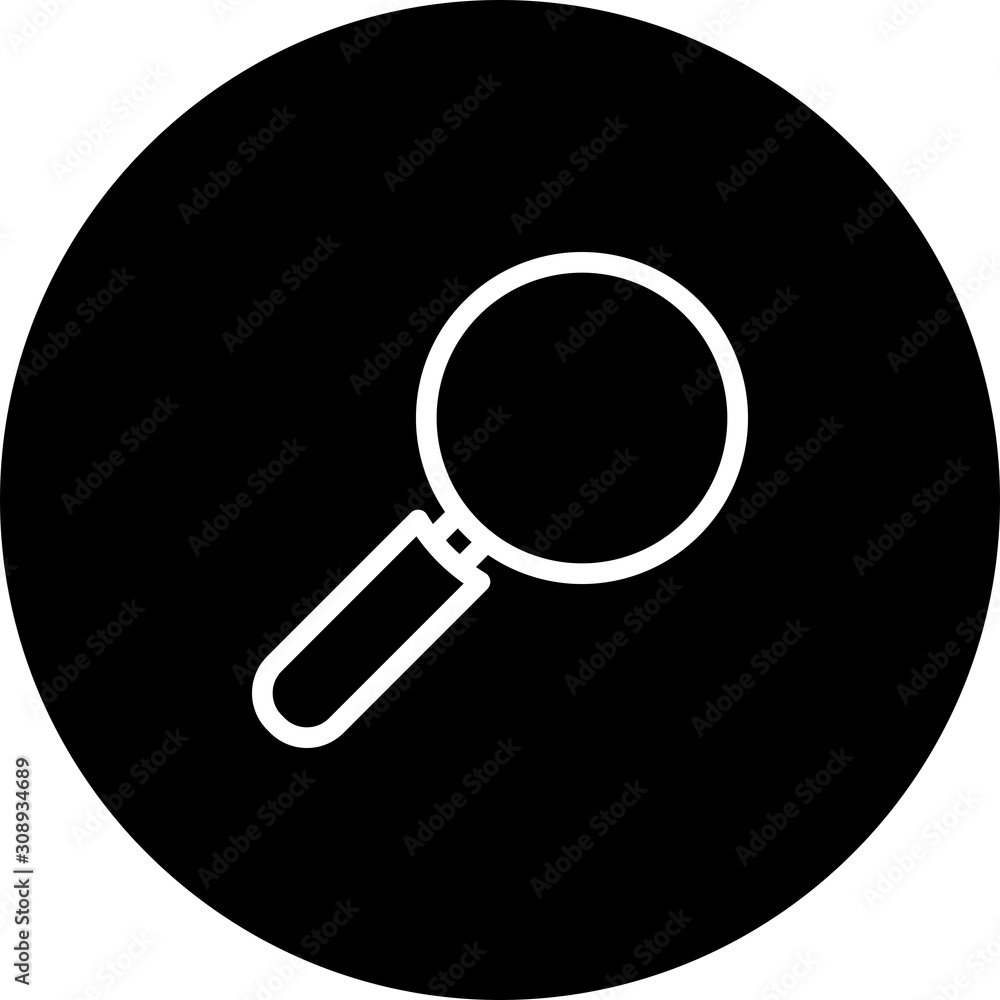 Black Circle Search Icon With White Background Black Circle Search Icon With White Background