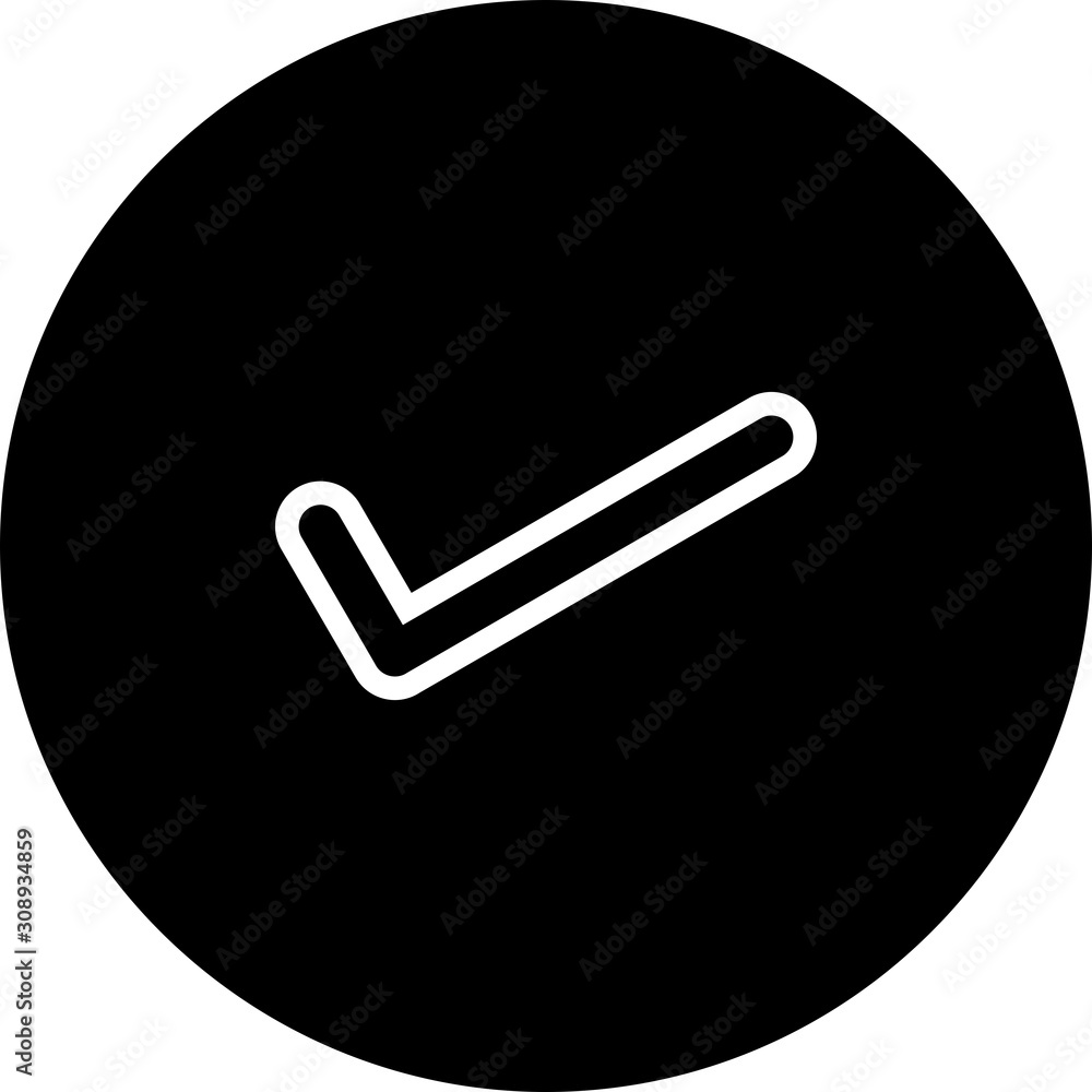 Black Circle Check Mark Icon With White Background Black Circle Check Mark Icon With White Background