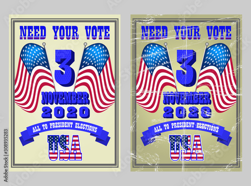 Poster dedicated to the US Presidential election on November 3, 2020