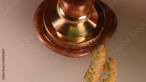 wax melt and stamp pour from wax, close up from above, soft focus