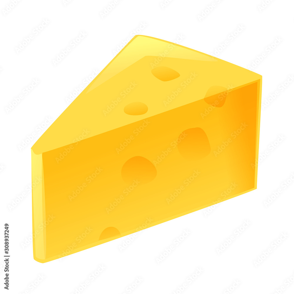 cartoon graphic yellow cheese isolated on white background cartoon graphic yellow cheese isolated on white background