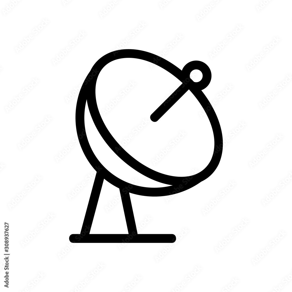 satellite antenna icon vector. A thin line sign. Isolated contour symbol illustration satellite antenna icon vector. A thin line sign. Isolated contour symbol illustration