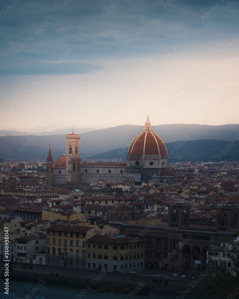 Fototapeta premium view of florence at sunset