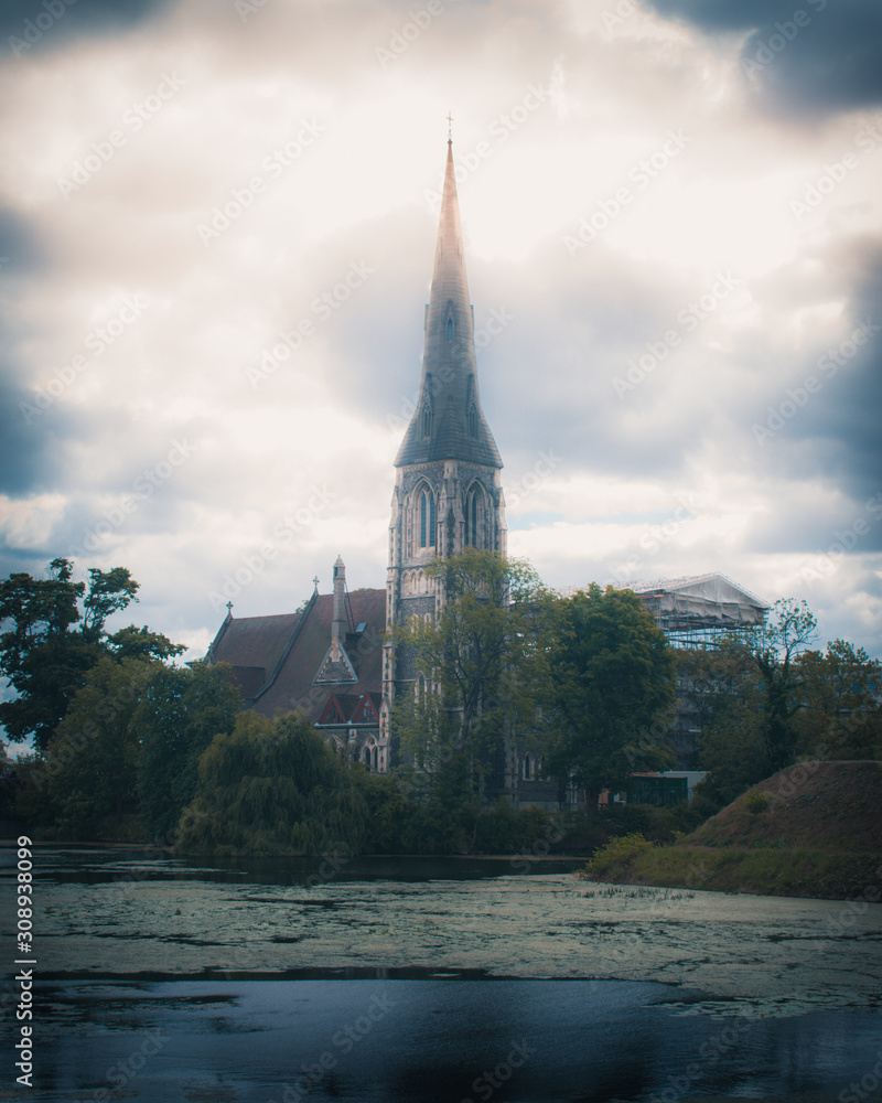 Fototapeta premium church at sunset