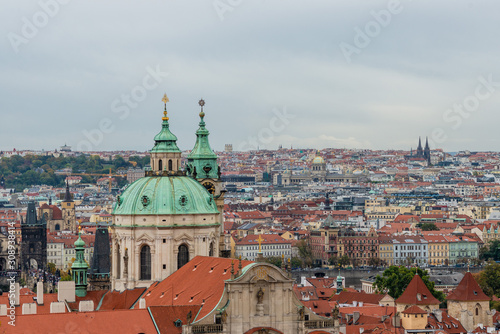 Amazing view on tiled roofs in Prague from the top © Anton Tolmachov