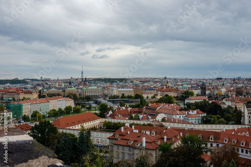 Amazing view on tiled roofs in Prague from the top © Anton Tolmachov