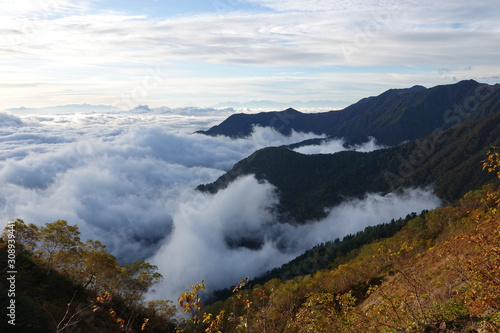 Landscape of Jonen mountains (Japan alps / Japanese mountains) photo