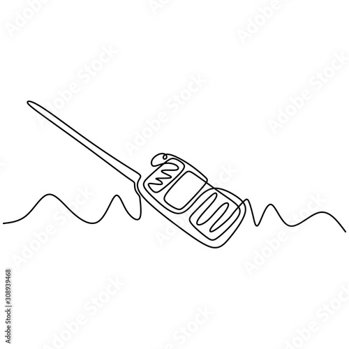 Continuous one line drawing of walkie talkie