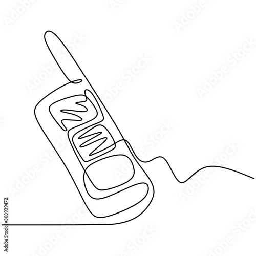 Continuous one line drawing of walkie talkie