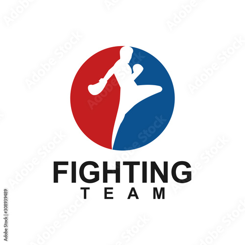 Fighting logo template, creative design concept, vector