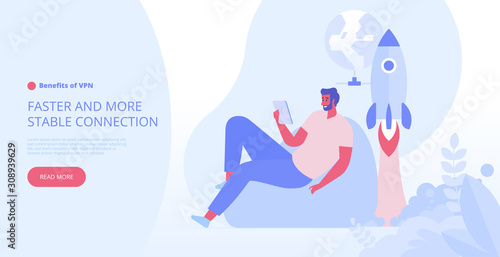 Landing page template of VPN security software