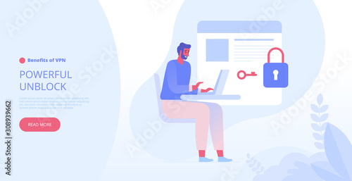 Landing page template of VPN security software