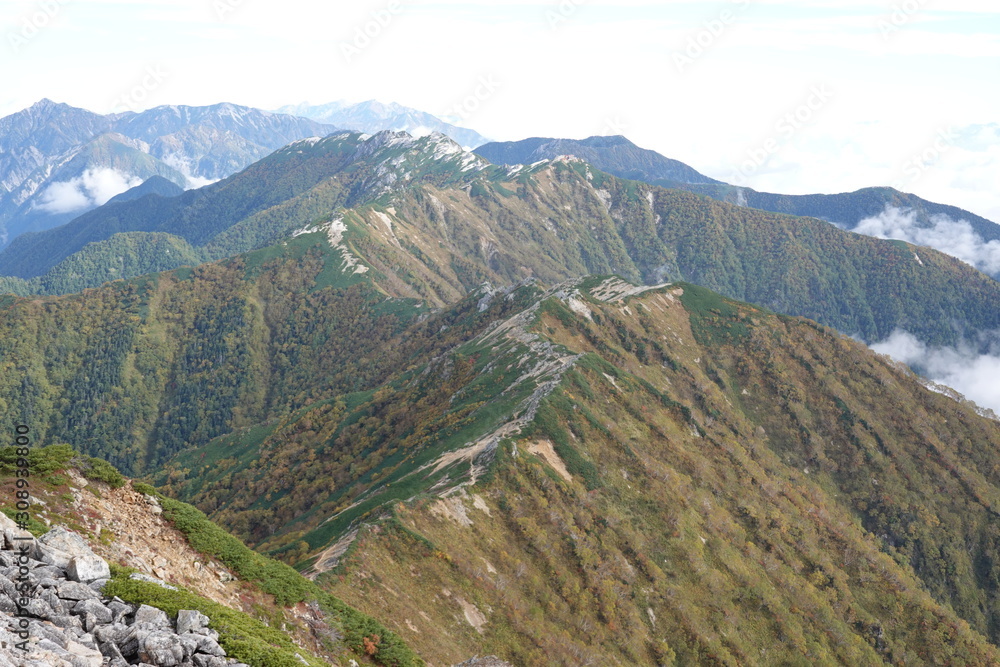 Trails of Jonen mountains (Japan alps / Japanese mountains)