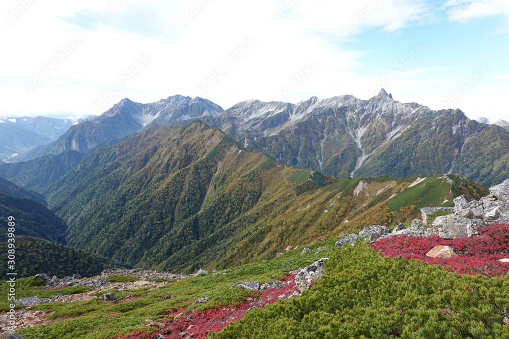 Landscape of Jonen mountains (Japan alps / Japanese mountains)