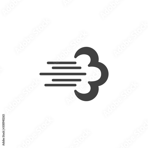 Gust of wind blow vector icon. filled flat sign for mobile concept and web design. Blast of wind glyph icon. Symbol, logo illustration. Vector graphics