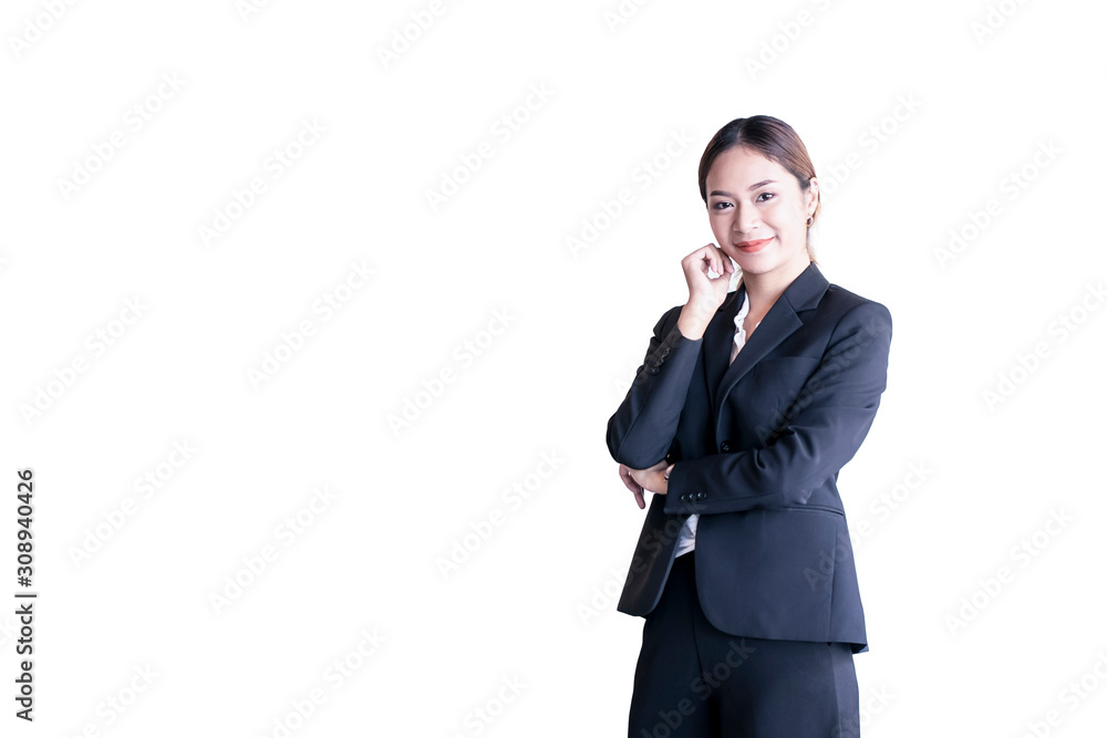 Asian confident business woman arms crossed on white background. Asian confident business woman arms crossed on white background.