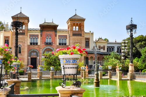 Mudejar pavilion in Seville, Spain photo
