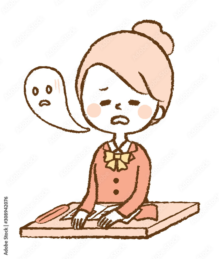 中学生 高校生 勉強 悩む 女子 イラスト Stock Vector Adobe Stock