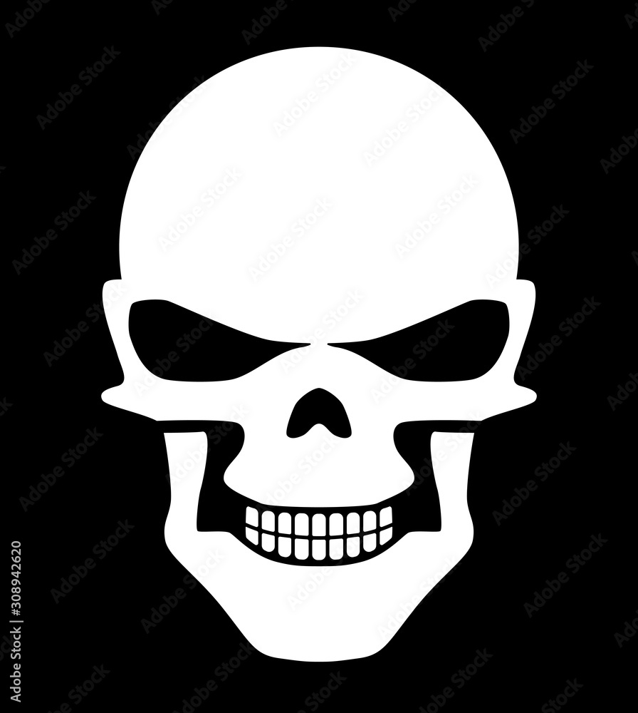 Evil white halloween skull vector illustration Evil white halloween skull vector illustration