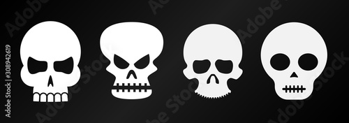 Funny halloween bone skulls vector illustration