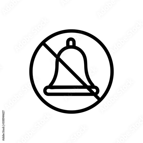 disabling the ring icon vector. A thin line sign. Isolated contour symbol illustration