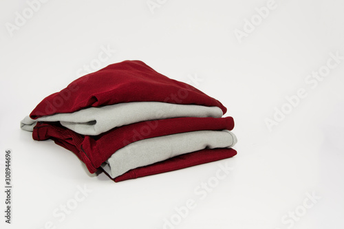 folded clothes on a white background
