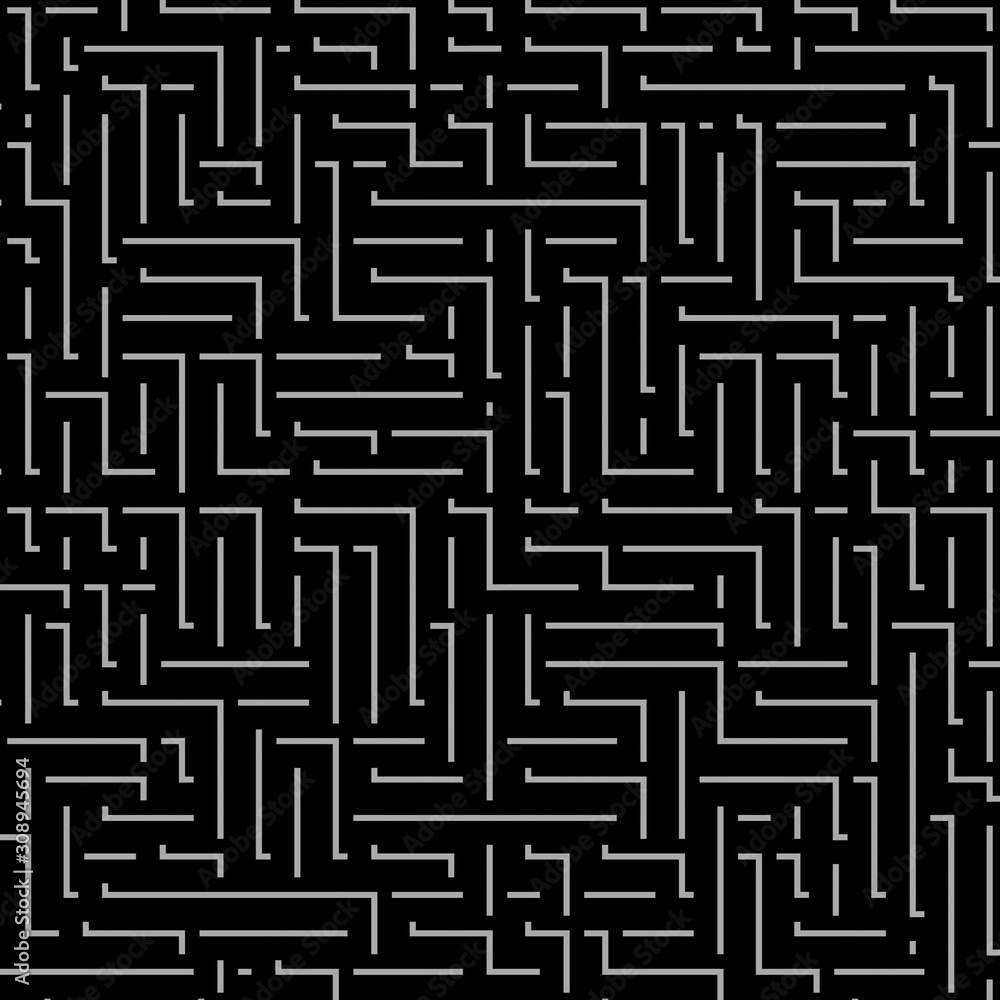 Striped geomitrical illustration. Monochrome background. Maze. Diagonal lines.