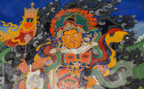 Mural paintings in the Tibetan temple