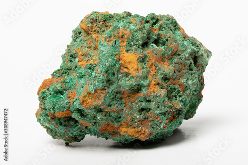 Malachite, copper carbonate hydroxide mineral