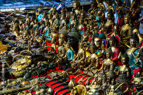 Tibetan praying objects at a souvenir shop photo