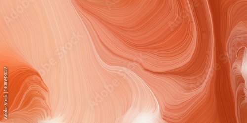 background graphic with contemporary waves design with dark salmon, coffee and peach puff color