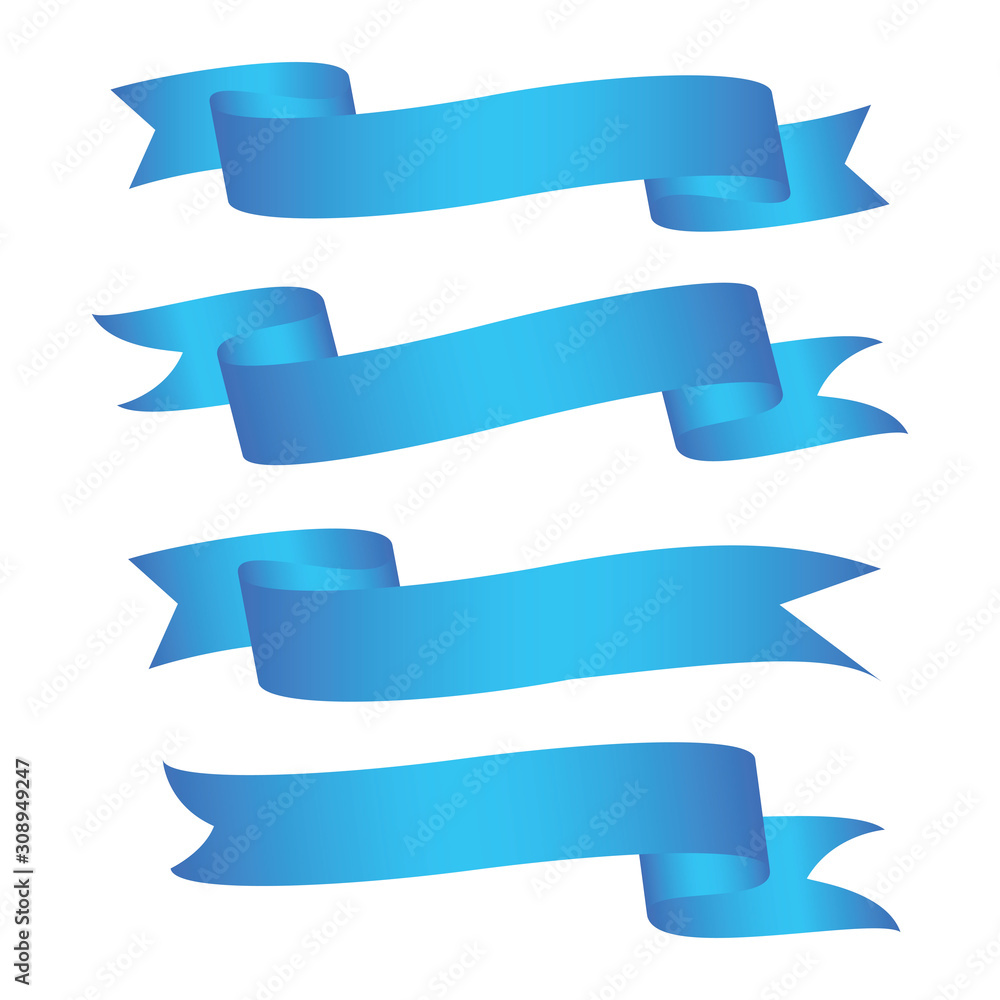 blue Web Ribbons With Gradient Mesh on white background blue Web Ribbons With Gradient Mesh on white background