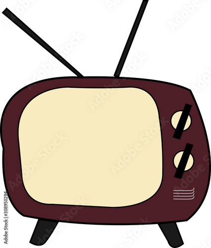 retro tv isolated on white background