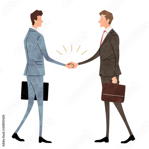 Illustration material: business scene, men, handshake