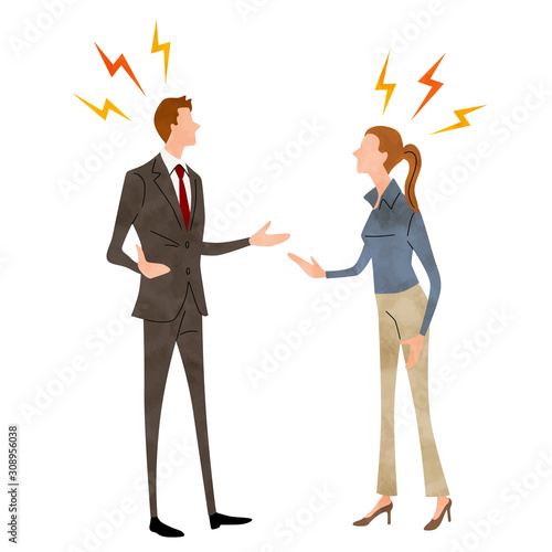 Illustration material: business scene, argue, men, women