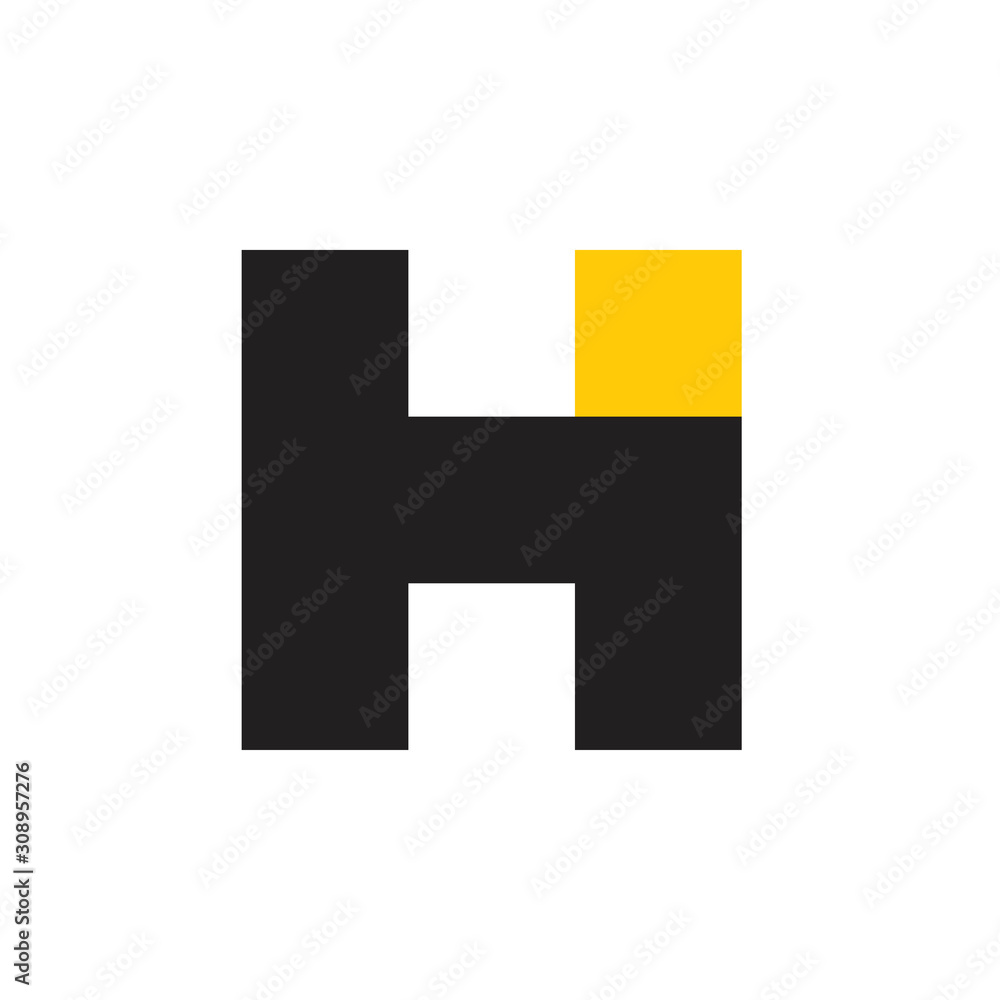 letter hi square simple logo vector letter hi square simple logo vector