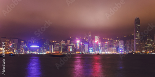 Panoramic view of the promenade in Hong Kong. © photobyalex