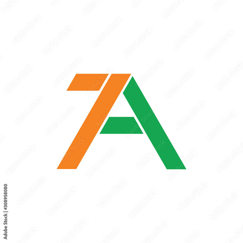 letter 7a arrow geometric logo vector letter 7a arrow geometric logo vector