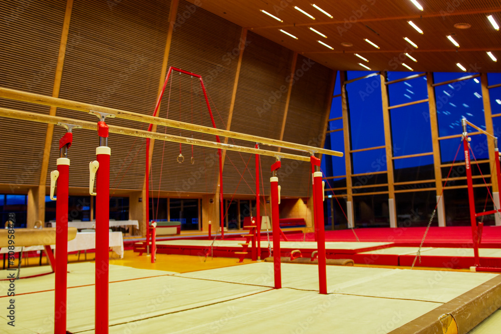 Gymnastic equipment in a gymnastic center in the Faroe Islands 