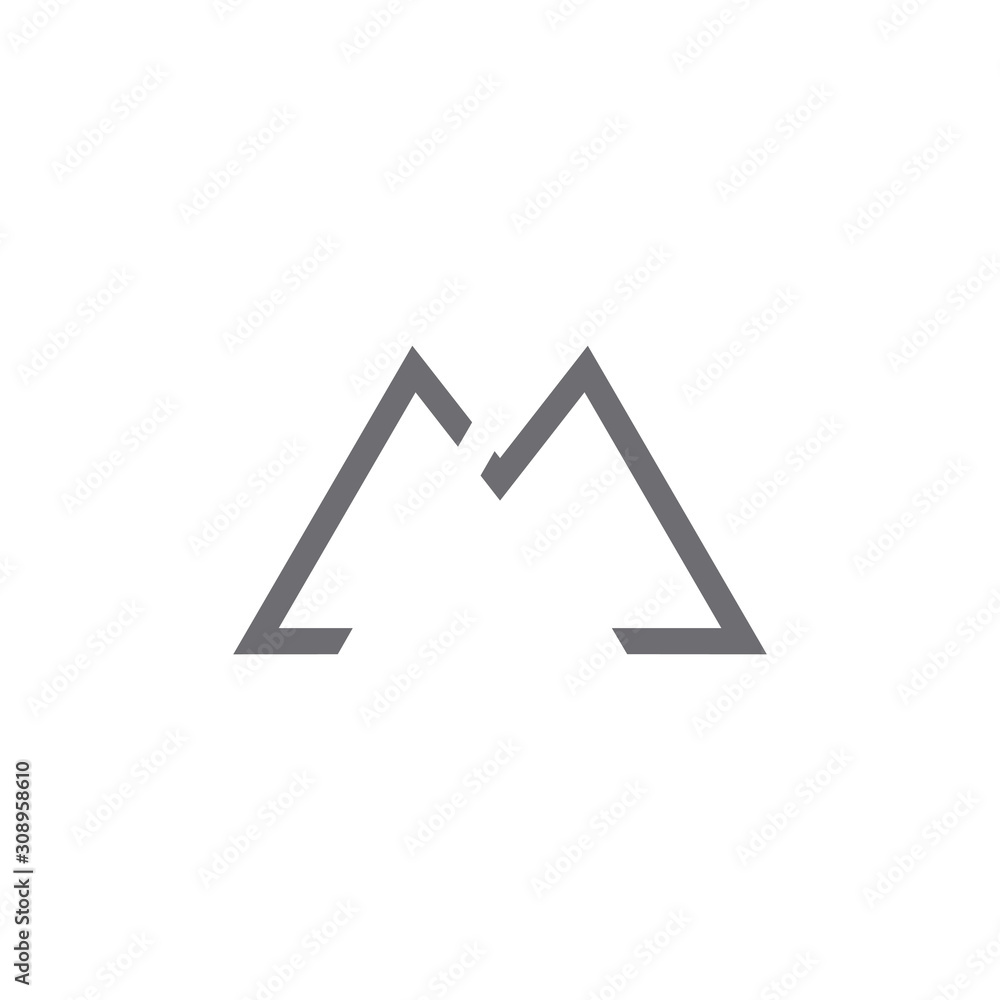 Fototapeta premium letter m geometric line logo vector