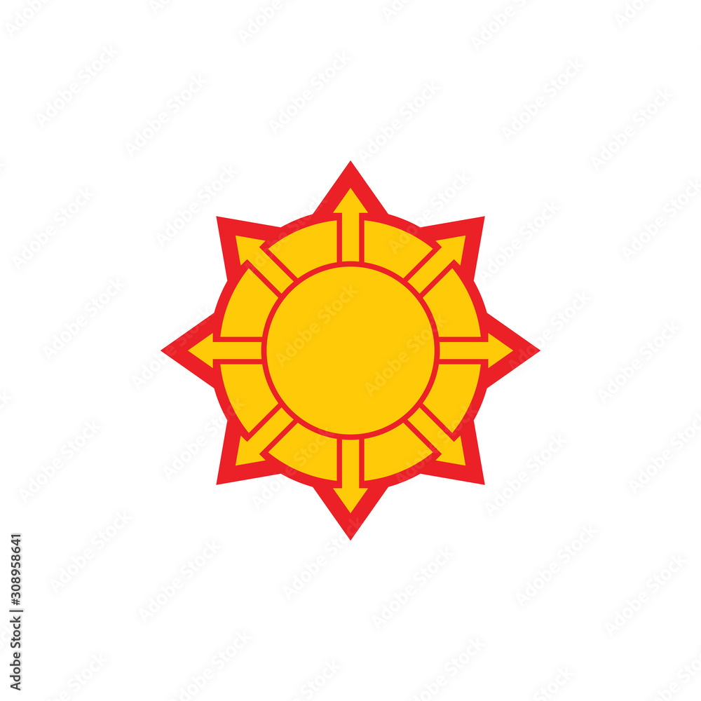 swirl geometric sun arrow logo vector