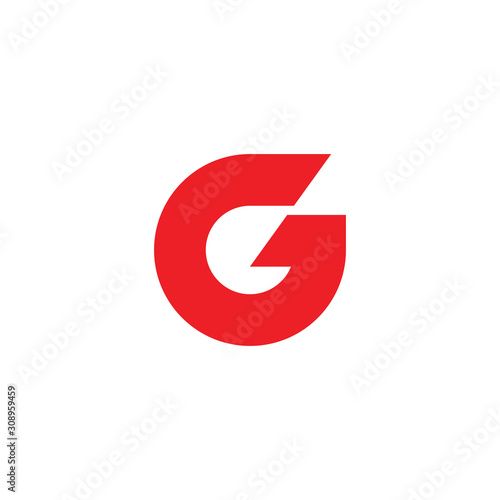 letter g arrow up geometric logo vector